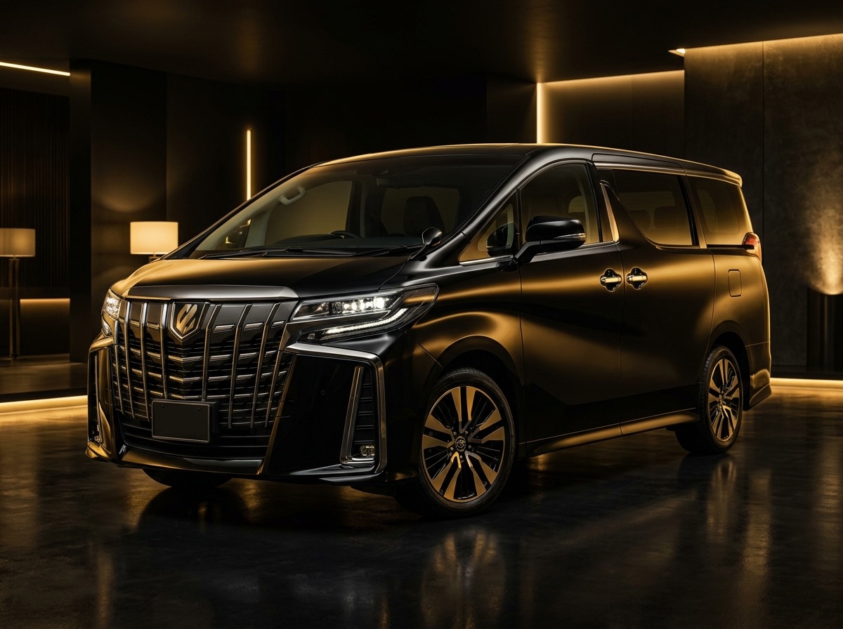 Toyota Alphard สีดำ เช่าพร้อมคนขับ